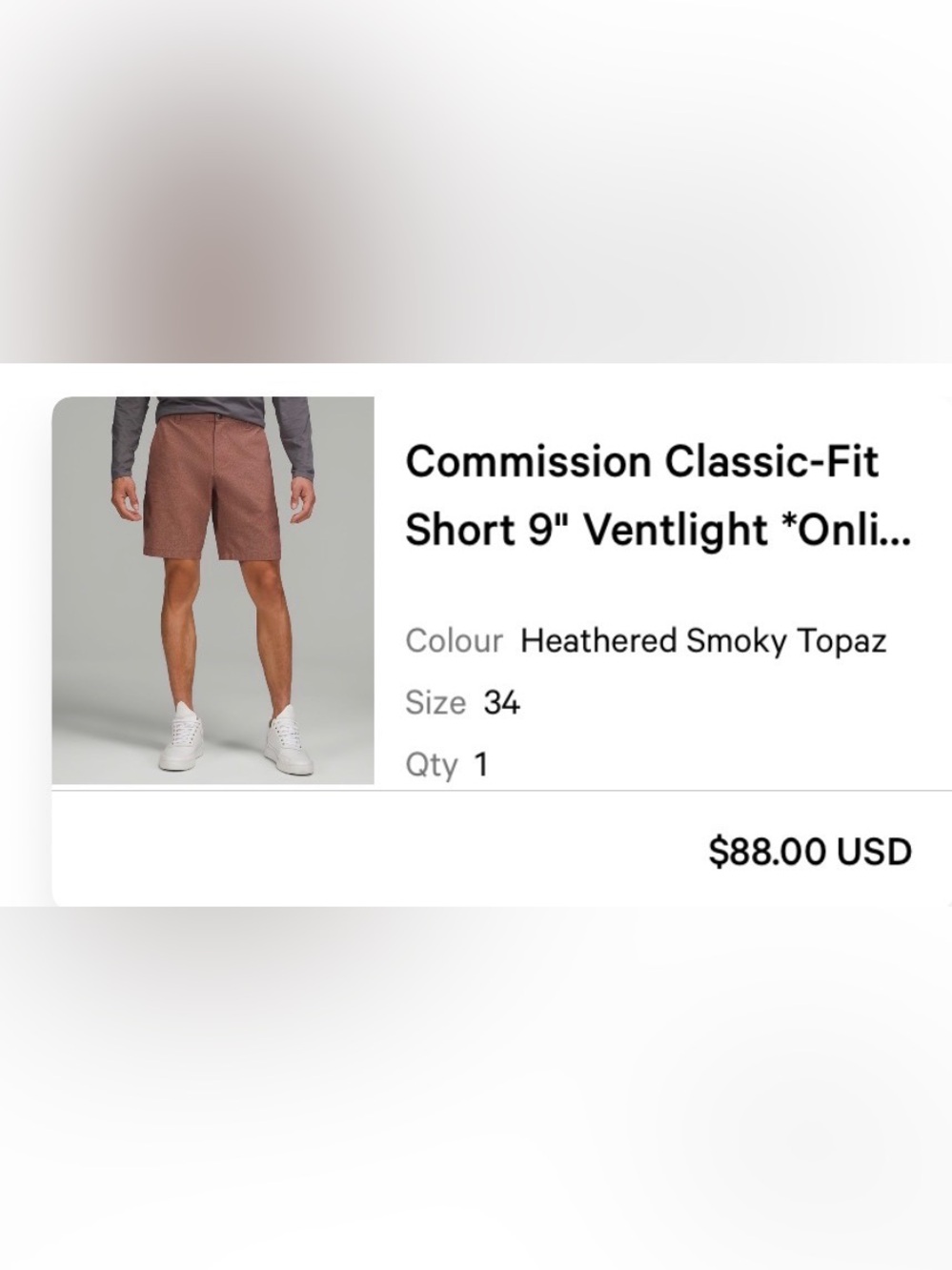 Commission Classic-Fit Short 9" Ventlight in Heathered Smoky Topaz
